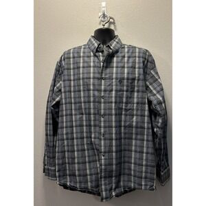Wrangler George Strait Casual Shirt Men's Size XL Plaid‎ Long Sleeve Button Up
